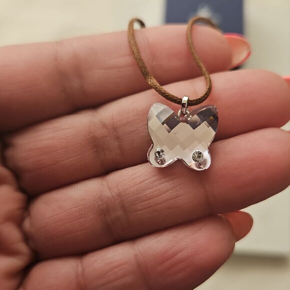 Swarovski Crystal Butterfly Pendant, Rope Necklace - Picture 7 of 16